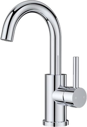 Змішувач для ванної кімнати/кухні FORIOUS Hoch 360° з нержавіючої сталі, з підйомом 175 мм, з підключенням до гарячої та холодної води, полірований хром