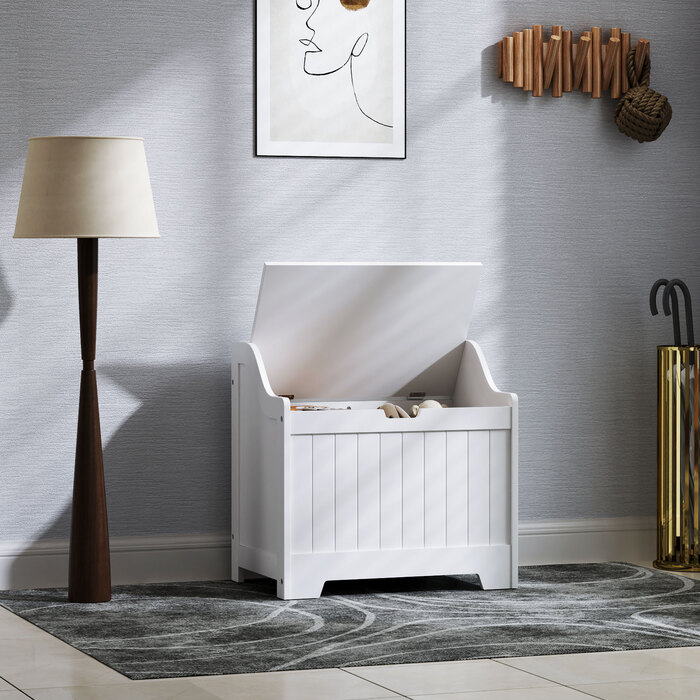 Ящик для зберігання з кришкою, дерев'яний, великий об'єм, сучасний дизайн, білий