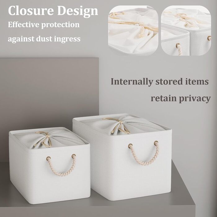 OUTBROS Коробки для зберігання (3 шт.) 33x23x20 см, тканинні, з шнурком та ручкою, складні