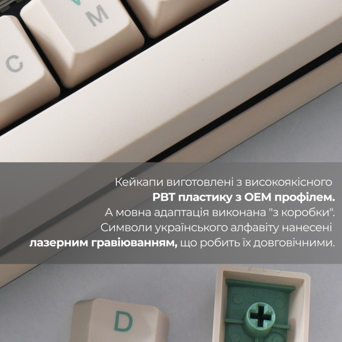 Механічна клавіатура Ducky One 3 TKL Cherry MX Red Matcha Cream UA
