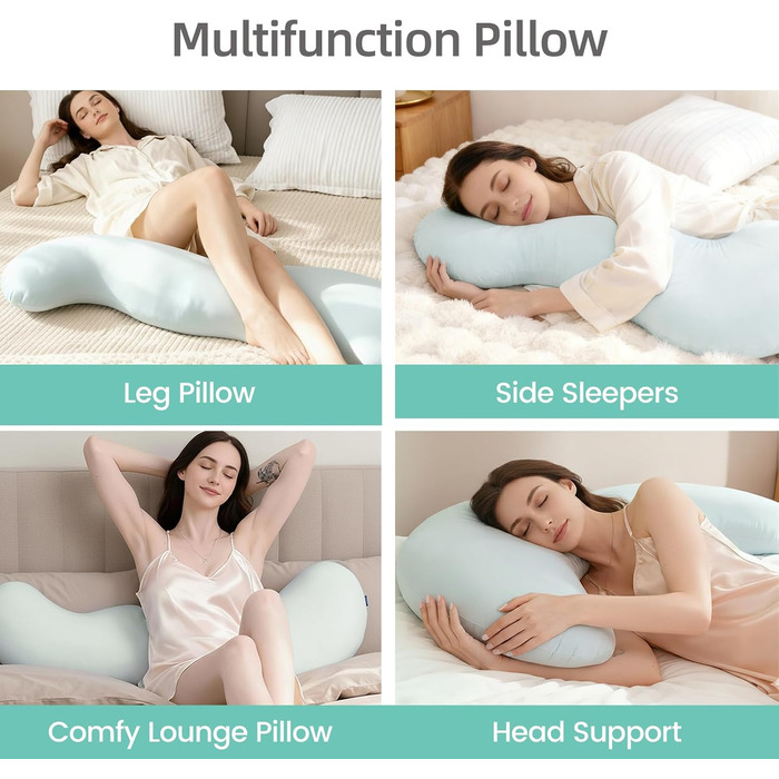 Ергономічна подушка для вагітних та сну на боці, комфортна подушка-боді для підтримки тіла