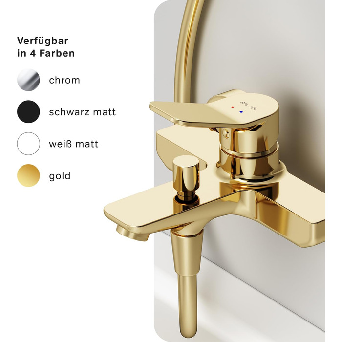 Змішувач для ванни AM.PM X-Joy чорного матового кольору з виливом, одноручний, для ванни та душу, FXA10022