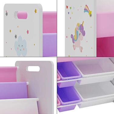 Дитяча полиця для іграшок Einhorn від en.casa: 6 кошиків, 78 x 86 x 27 см