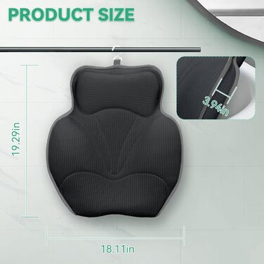 Подушка для ванни Poemland - м'яка підтримка голови та шиї, швидковисихаюча, сіра