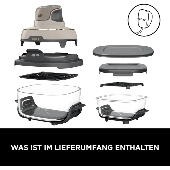 Ninja CRISPi Airfryer – фритюрниця-конвекційна піч, 3.8 л, 4-в-1, 1700 Вт, Stone Gold FN101EUSTGD