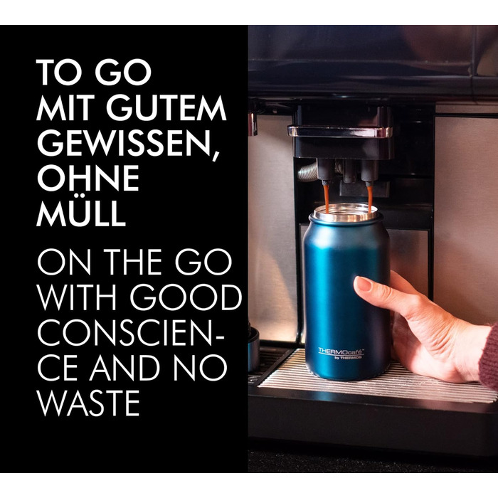 Термокружка THERMOcafé by THERMOS TC 0.35л, Stone Grey Mat, нержавіюча сталь, ізоляція, для кави з собою, не протікає, 8 год гаряча & 16 год холодна, для миття в посудомийній машині, BPA-Free