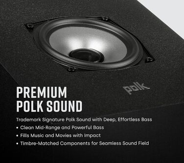 Акустичні системи Polk Audio MXT90, сертифікати Dolby Atmos і DTSX, чорний (пара)