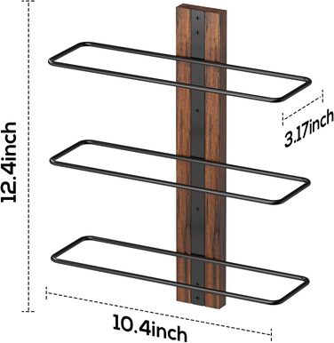 Настінна вітрина для вина B4Life на 12 пляшок, метал/дерево, чорний колір, для кухні, їдальні, бару