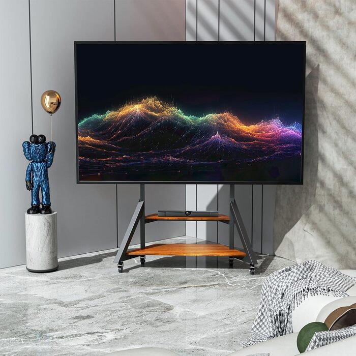 Стійка для телевізора Boden 65-100 дюймів з поличкою, чорна, VESA 800x600, модель VC-Z1188