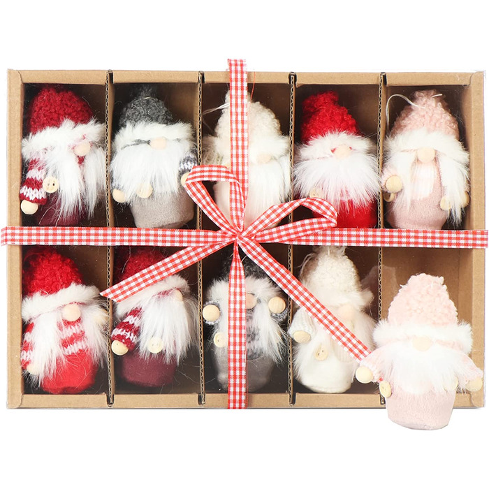 Підвіски Санта-Клауса com-four 9 шт. преміум-класу для різдвяної ялинки, чарівні підвіски у вигляді ялинкових фігурок, різдвяні прикраси (дизайн 20-п'яти кольорів)