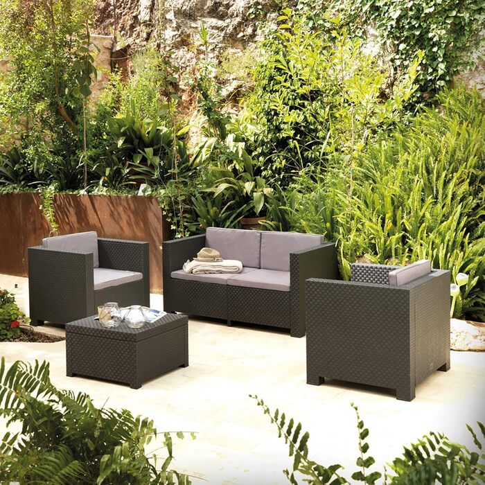 Садовий набір меблів WellHome Black Graphit для вулиці - сучасний комплект