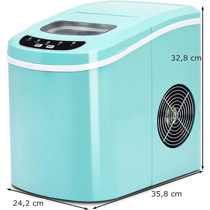 Машина для приготування льоду RELAX4LIFE: 12 кг/24 год, 2 розміри, 2.2 л бак, для дому та офісу (зелена)