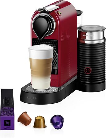 Кавомашина Nespresso Krups Citiz & Milk XN741B - червона, автоматичне відключення, 1 л резервуар для води, 1260 Вт