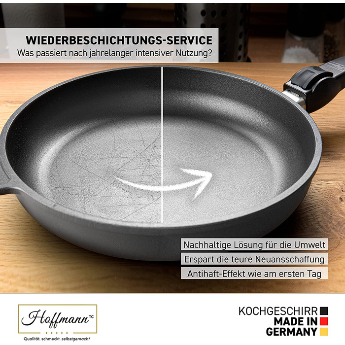 Сковорода для гасіння Гофмана з індукційним ободом висотою 32 см я Зроблено в Німеччині я Голландська духовка з індукційним антипригарним покриттям я готую
