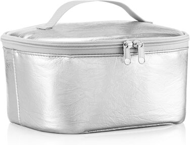 Сумка-холодильник Reisenthel Pocket Dot (S) Silver Crackle для обіду, еко-матеріал PET