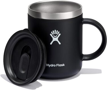 Термокружка Hydro Flask 354 мл (12 oz) з нержавіючої сталі, чорна, з кришкою та ручкою