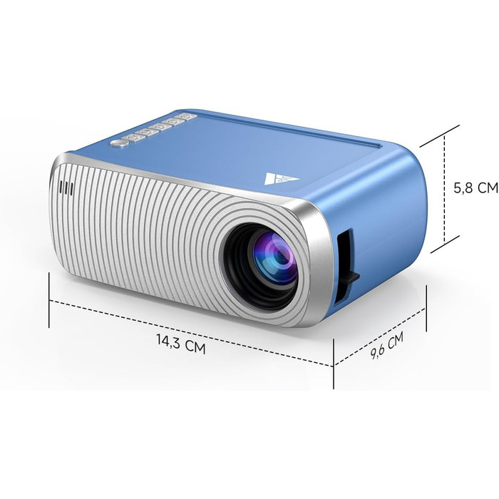 Mini Beamer Bluetooth WiFi: Портативний проєктор 1080P для телефону iPhone/Android, домашній/зовнішній, сумісний з USB/HDMI/Fire Stick/PS5