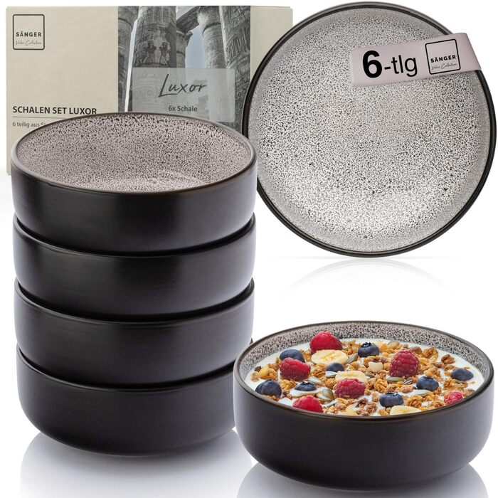 Набір посуду SÄNGER Tafelservice 24 частини, 6 осіб, керамічний посуд, 6 тарілок, 6 тарілок для сніданку, 6 глибоких тарілок, 6 паста-шляхів, блакитний з кремовим кольором | VALUE COLLECTION