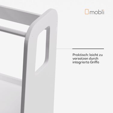 Стілець-сходинка Montessori Mobli для малюків: регульовані сходинки з березової фанери, білий колір