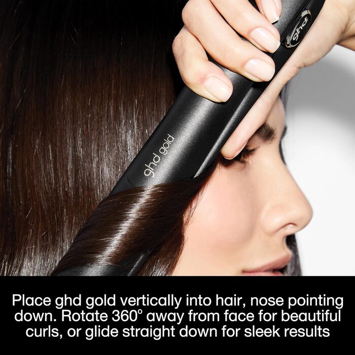 Випрямляч для волосся ghd Gold: професійний, без екстремального нагріву, плаваючі керамічні пластини, гладке покриття, антифриз, швидкий нагрів (30 сек), UK-штекер, упаковка 2023