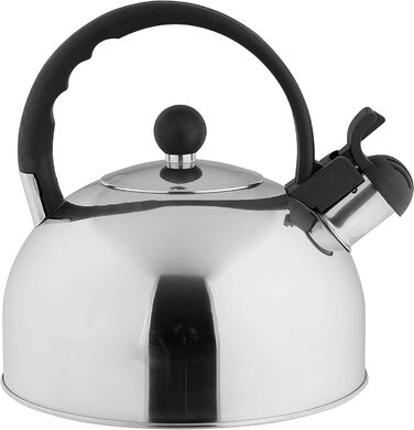 Срібний / чорний чайник  axentia, чайник для води з нержавіючої сталі, чайник для плити, чайник з флейтою, пф