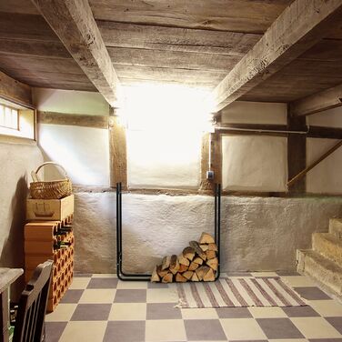 Стильна металева полиця для дров Relaxdays