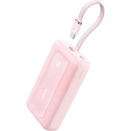 МАг 30 Вт, вбудований кабель USB-C, 1 USB-C/A, для iPhone 15, MacBook, Galaxy, Pink, 20 000