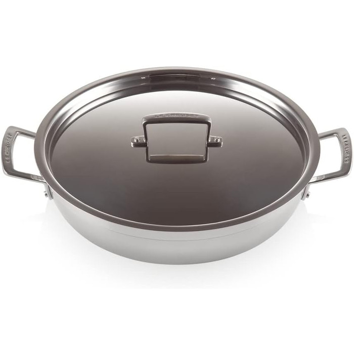 Сковорода з антипригарним покриттям Le Creuset, 30 см, з кришкою, для всіх плит (індукція), нержавіюча сталь, 96102830000000