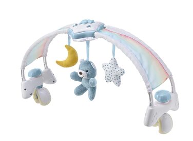 Ігрова арка Chicco RAINBOW для дитячого ліжечка, 2 в 1 зі світлом і мелодіями, синя, від 0 місяців і старше