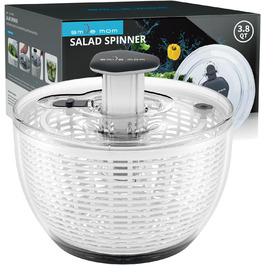 Салатниця-швидкоочисник Smile Mom 3.8 л, біла: зручний кухонний помічник для миття та сушіння овочів та зелені