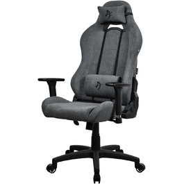 Ігровий та офісний крісло Arozzi Torretta Premium з SoftFabric™, ергономічний дизайн, 3D підлокітники, висока спинка, регульована решітка, 2 подушки – (Ash)