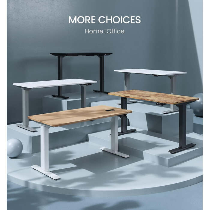 Регульований за висотою електричний стіл MAIDeSITe з 2 моторами, 4 пам'яттю та захистом від зіткнення (чорний), 72-120 см