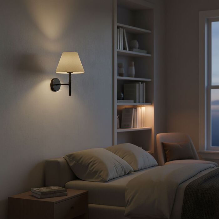 Relaxdays Стильна настінна лампа з тканинним абажуром