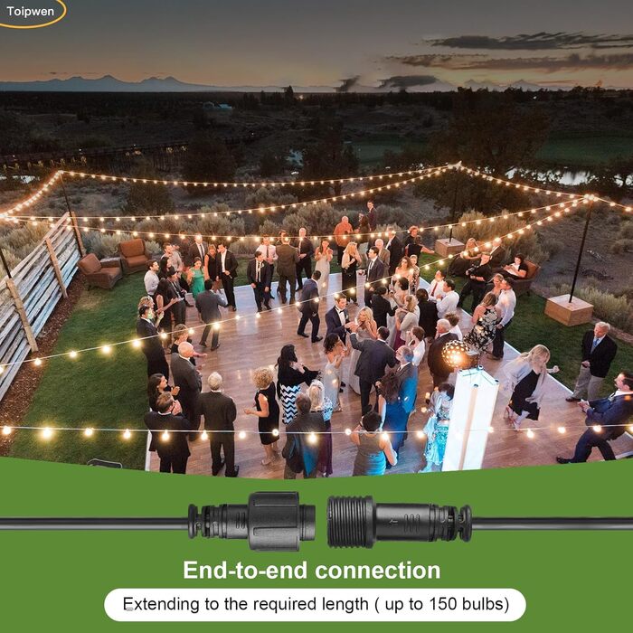 Світлодіодна гірлянда для декорування саду, балкону та тераси 45.7 м, з пультом, тепле світло, IP45, для дому та на вулицю