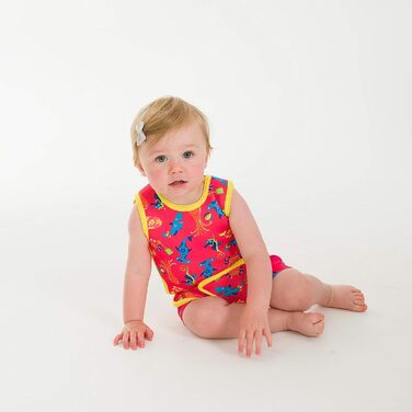 Наш дитячий гідрокостюм преміум-класу на 0-24 місяці, купальний костюм / купальник з плоским і щільним дизайном і захистом від ультрафіолету 50 (темно-синій в горошок, 12-24 місяці) (від 6 до 12 місяців, яскраво-рожевий)