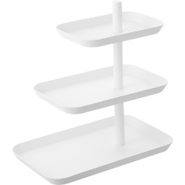 3-ярусна підставка для торта сталевий мінімалістичний дизайн (білий одинарний дизайн) 4281 ВЕЖА
