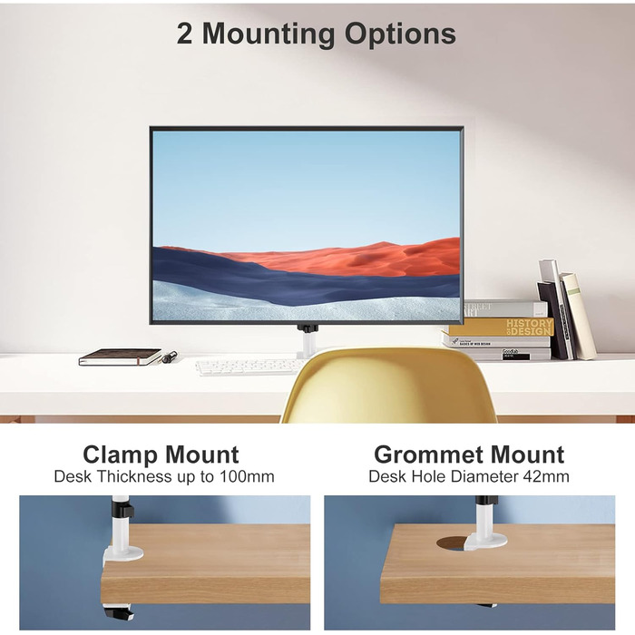 Кріплення для монітора Bracwiser - тримач для LCD/LED моніторів 13-32 дюймів, до 10 кг, регульована висота, VESA 75x75/100x100, MD7421