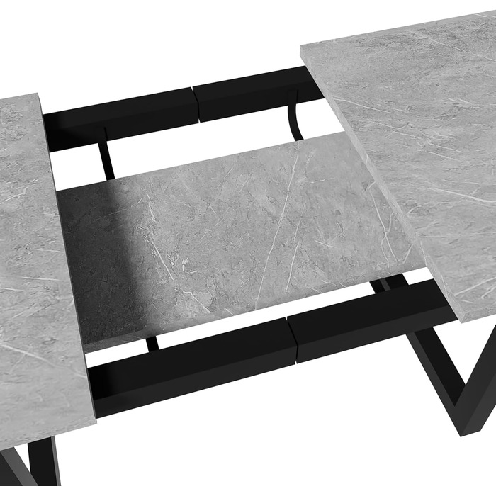 Розсувний обідній стіл Merax, 140/180x80x75 см, білий, металеві ніжки