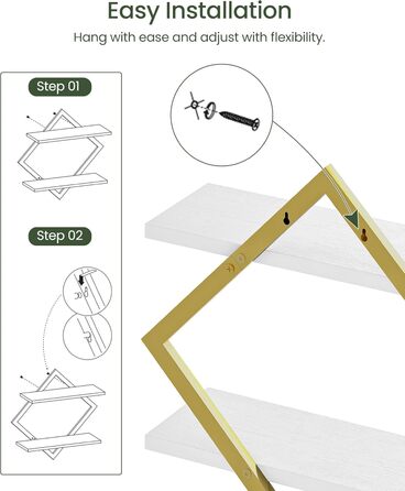 Набір плаваючих полиць Wandregal ER-Set (2 шт.) коричнево-чорного кольору для вітальні, спальні, кухні, офісу в стилі рустик DTBJ01PBF