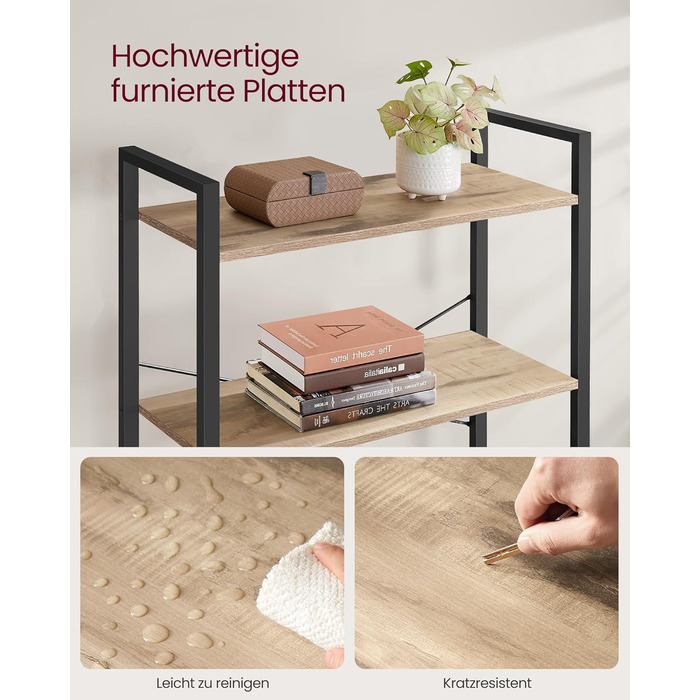 Стелаж VASAGLE з 6 полицями, сталевий каркас, для вітальні, спальні, кабінету, 30 x 80 x 186 см, індустріальний дизайн, вінтажний колір (коричневий + чорний)