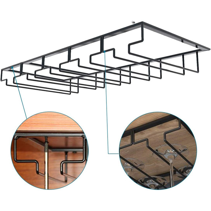 Тримач для винних келихів TentHome для підвішування, 5 рядів, в т.ч. гвинти для бару, дому, кафе, кухні