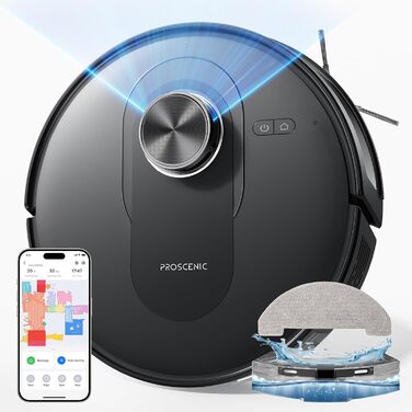 Робот-пилосос Proscenic Q8 4200 Па, 200 хв, лазерна навігація, APP/Alexa/Siri/IFTTT, для підлоги/килимів/шерсті домашніх тварин