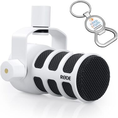 Rode XLR подкаст мікрофон для мовлення, чорний + відкривачка keepdrum (Podmic, білий)