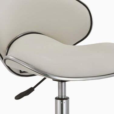 Робочий стілець Duhome зі спинкою, обертовий стілець зі штучної шкіри на коліщатках, перукарське крісло, салонний стілець з регульованою висотою для офісного спа-масажу, білий