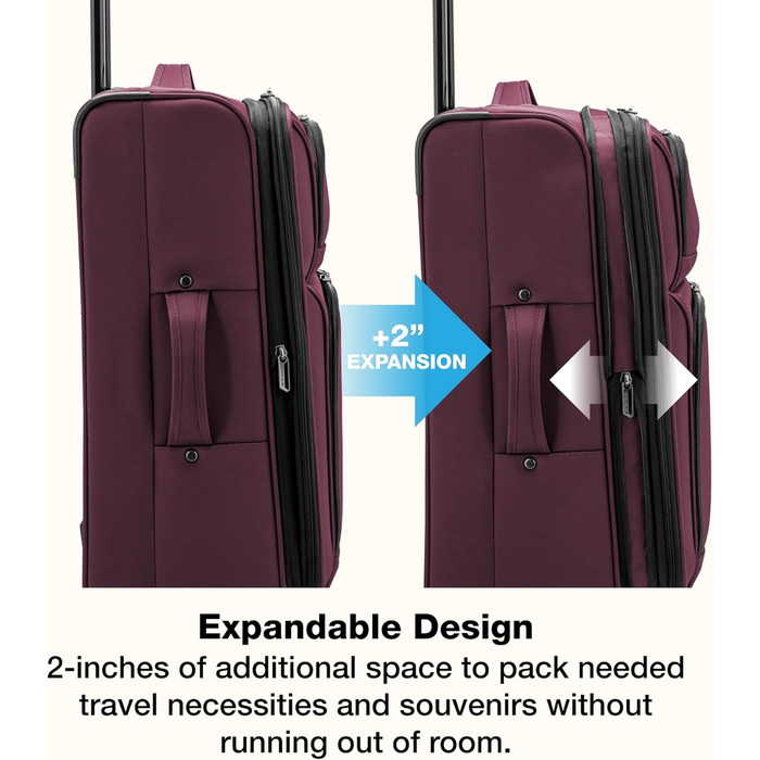 Чемодан U.S. Traveler Anzio Softside Розширюваний Spinner, 22 дюйми, блакитно-зелений