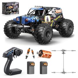 Радіокерований автомобіль 1/14 Brushless 70 км/год, 4WD, з амортизаторами, 2x LiPo акумулятори (Синій)
