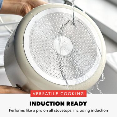 GreenPan x Bobby Flay каструля 5.7 л з нержавіючої сталі з кришкою з термостійкого скла, антипригарне покриття Diamond Ceramic, індукційний, легко миється, можна мити в посудомийній машині та використовувати в духовці, сірий (Графіт/Nature's Delight)