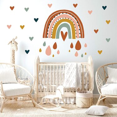 Наклейка на стіну Пандава із зображенням веселки, прикраса для дитячої кімнати, наклейки на стіну для хлопчиків і дівчаток, наклейка на стіну для дитячої кімнати (атроса), Атроса (м, різнобарвна)