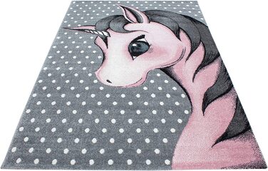 Дитячий килимок HomebyHome 140x200 см, дизайн єдиноріг, рожевий, дуже м'який, антиалергенний