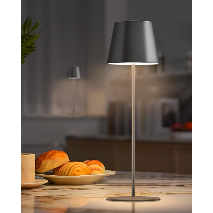 LED настільна лампа FUYO 2 шт. в наборі, акумуляторна, USB-C, сенсорне керування, регулювання яскравості, 2700K-6000K, 3 кольори, для дому та вулиці (чорний)